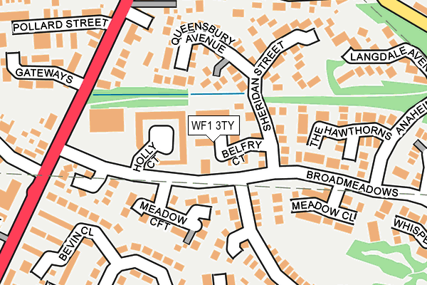 WF1 3TY map - OS OpenMap – Local (Ordnance Survey)