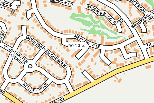 WF1 3TZ map - OS OpenMap – Local (Ordnance Survey)