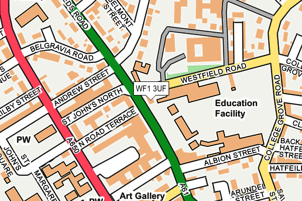 WF1 3UF map - OS OpenMap – Local (Ordnance Survey)