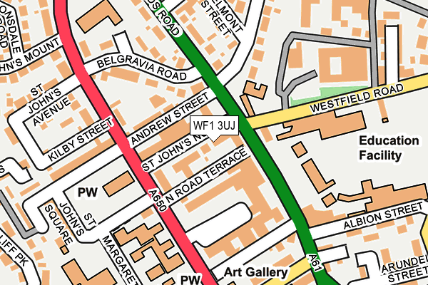 WF1 3UJ map - OS OpenMap – Local (Ordnance Survey)