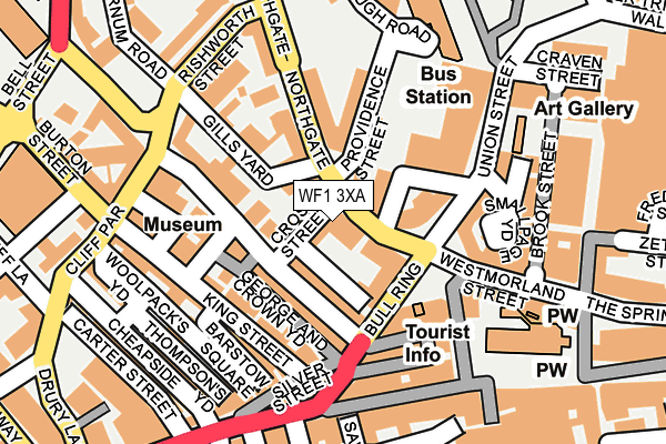 WF1 3XA map - OS OpenMap – Local (Ordnance Survey)