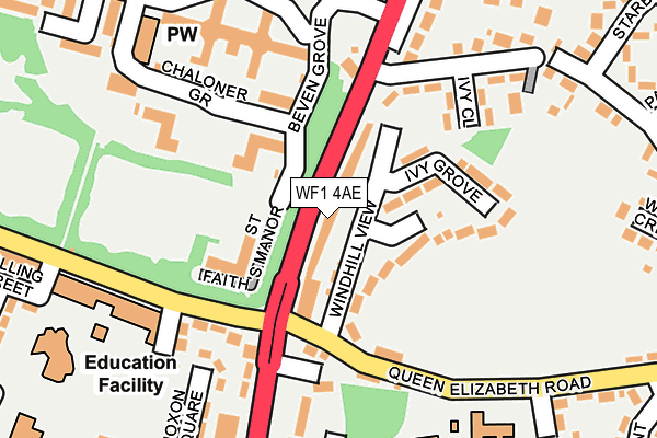 WF1 4AE map - OS OpenMap – Local (Ordnance Survey)