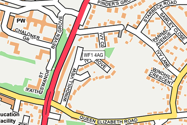 WF1 4AG map - OS OpenMap – Local (Ordnance Survey)