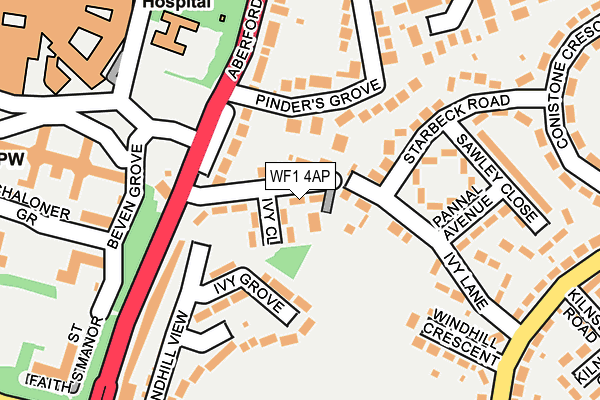 WF1 4AP map - OS OpenMap – Local (Ordnance Survey)
