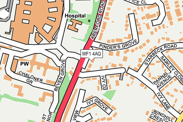 WF1 4AQ map - OS OpenMap – Local (Ordnance Survey)