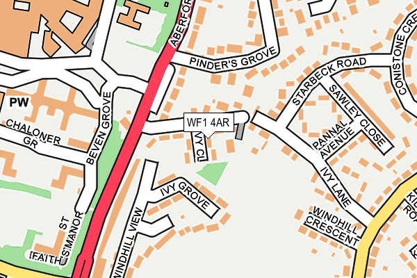 WF1 4AR map - OS OpenMap – Local (Ordnance Survey)