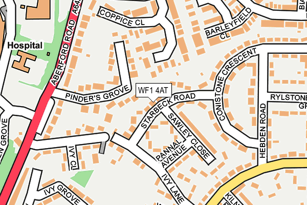 WF1 4AT map - OS OpenMap – Local (Ordnance Survey)