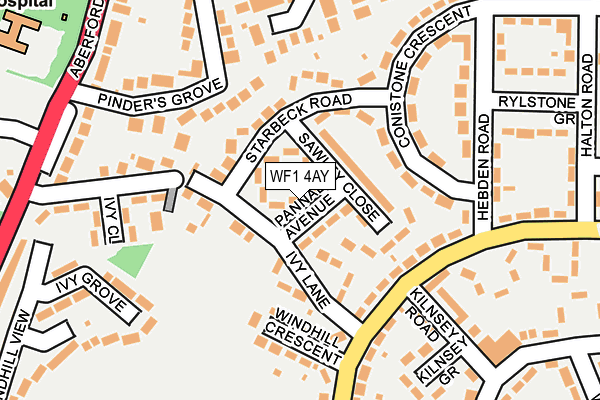 WF1 4AY map - OS OpenMap – Local (Ordnance Survey)