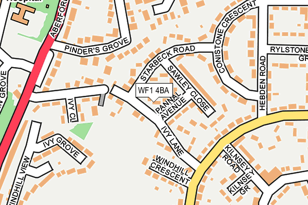WF1 4BA map - OS OpenMap – Local (Ordnance Survey)