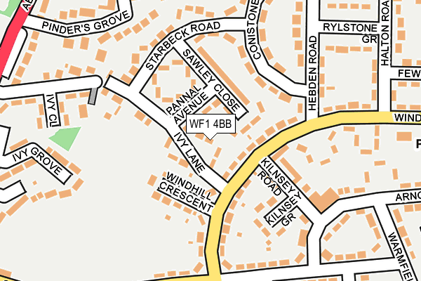 WF1 4BB map - OS OpenMap – Local (Ordnance Survey)