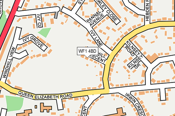 WF1 4BD map - OS OpenMap – Local (Ordnance Survey)