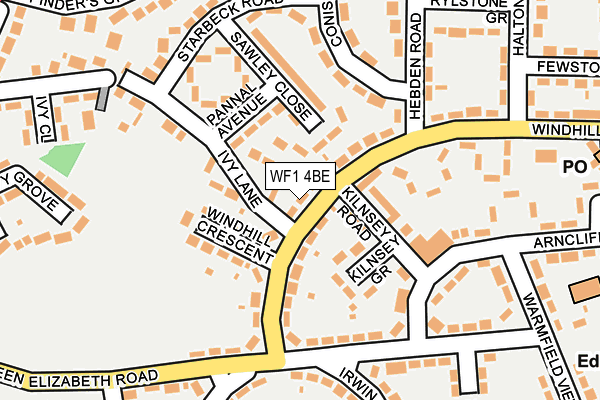 WF1 4BE map - OS OpenMap – Local (Ordnance Survey)