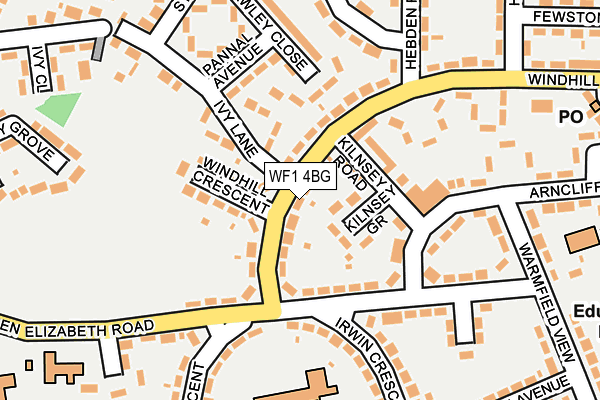 WF1 4BG map - OS OpenMap – Local (Ordnance Survey)