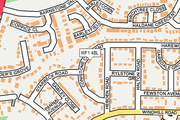 WF1 4BL map - OS OpenMap – Local (Ordnance Survey)