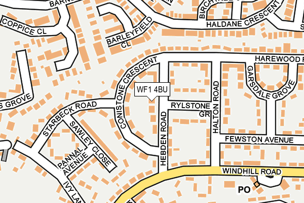 WF1 4BU map - OS OpenMap – Local (Ordnance Survey)