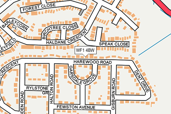 WF1 4BW map - OS OpenMap – Local (Ordnance Survey)