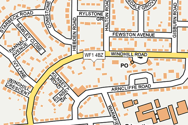 WF1 4BZ map - OS OpenMap – Local (Ordnance Survey)