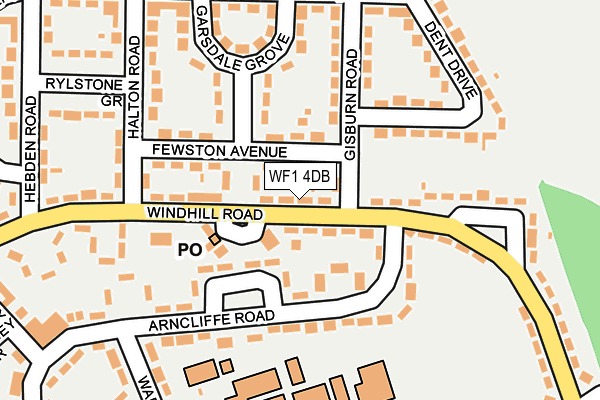WF1 4DB map - OS OpenMap – Local (Ordnance Survey)