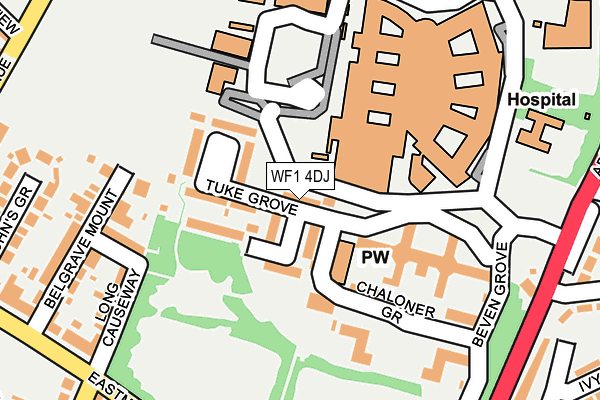 WF1 4DJ map - OS OpenMap – Local (Ordnance Survey)