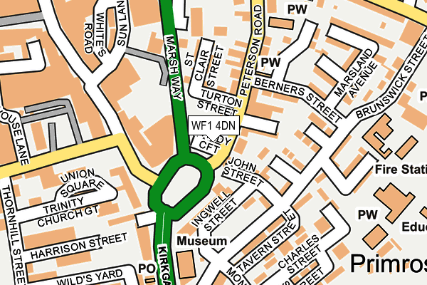 WF1 4DN map - OS OpenMap – Local (Ordnance Survey)