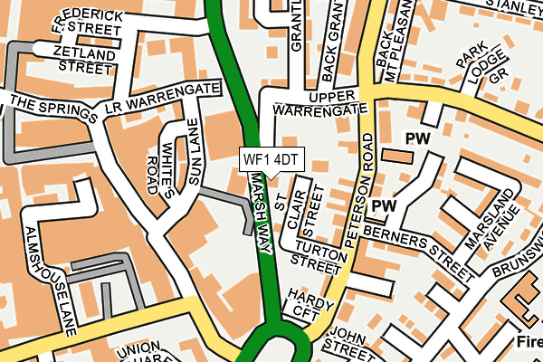 WF1 4DT map - OS OpenMap – Local (Ordnance Survey)