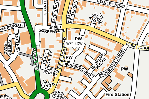 WF1 4DW map - OS OpenMap – Local (Ordnance Survey)