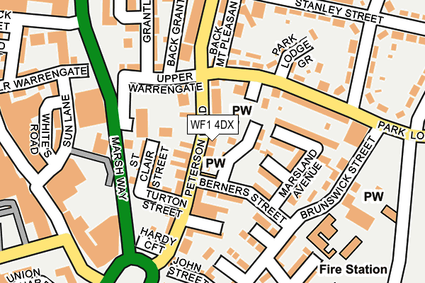 WF1 4DX map - OS OpenMap – Local (Ordnance Survey)