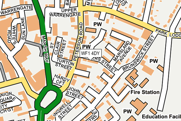WF1 4DY map - OS OpenMap – Local (Ordnance Survey)