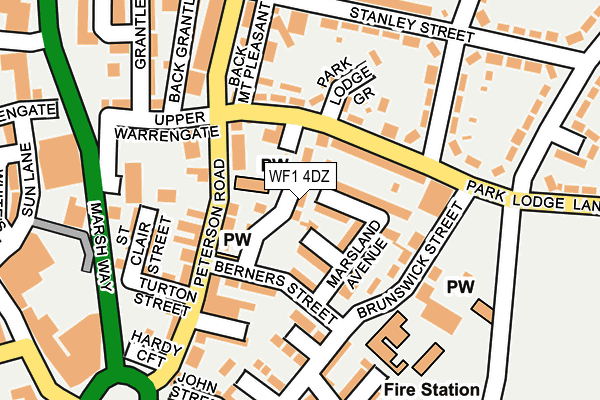 WF1 4DZ map - OS OpenMap – Local (Ordnance Survey)