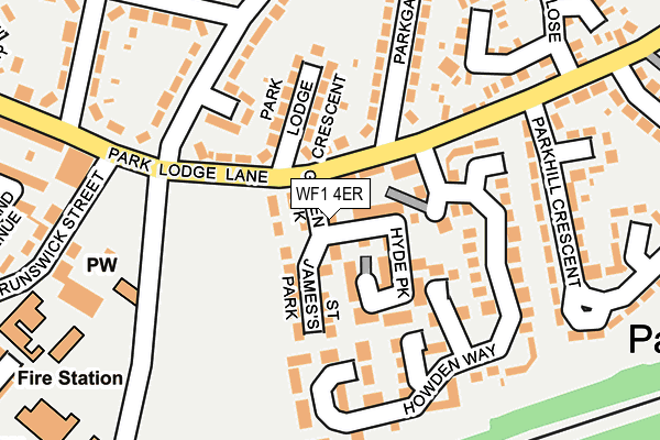 WF1 4ER map - OS OpenMap – Local (Ordnance Survey)