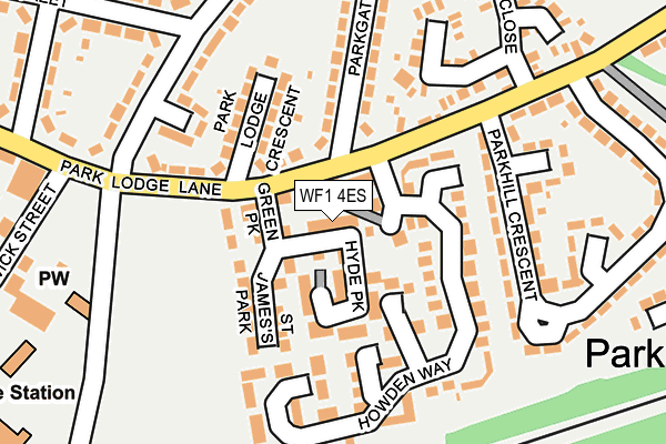 WF1 4ES map - OS OpenMap – Local (Ordnance Survey)