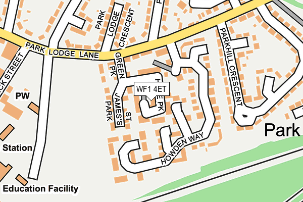 WF1 4ET map - OS OpenMap – Local (Ordnance Survey)