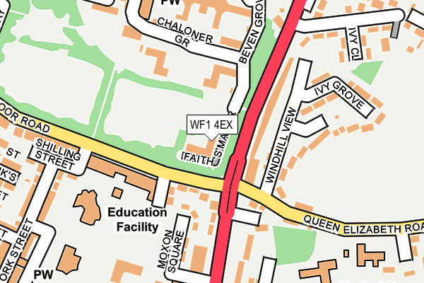 WF1 4EX map - OS OpenMap – Local (Ordnance Survey)