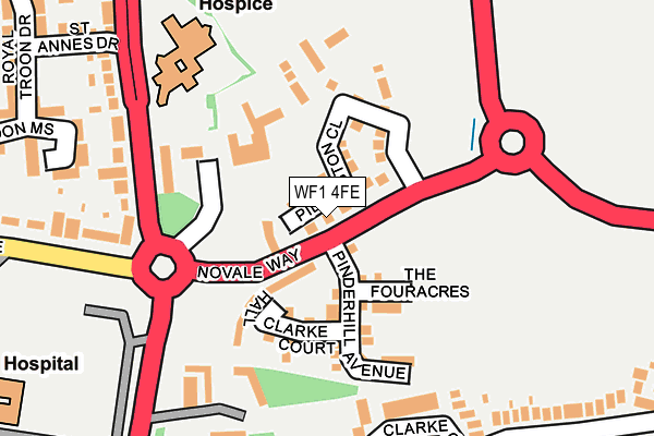 WF1 4FE map - OS OpenMap – Local (Ordnance Survey)