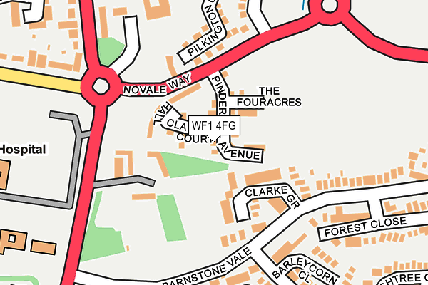 WF1 4FG map - OS OpenMap – Local (Ordnance Survey)