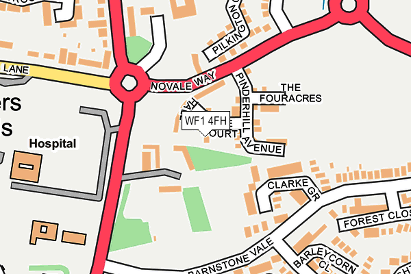WF1 4FH map - OS OpenMap – Local (Ordnance Survey)