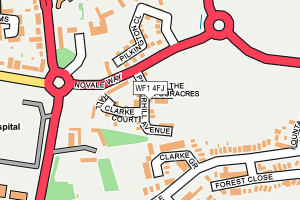 WF1 4FJ map - OS OpenMap – Local (Ordnance Survey)