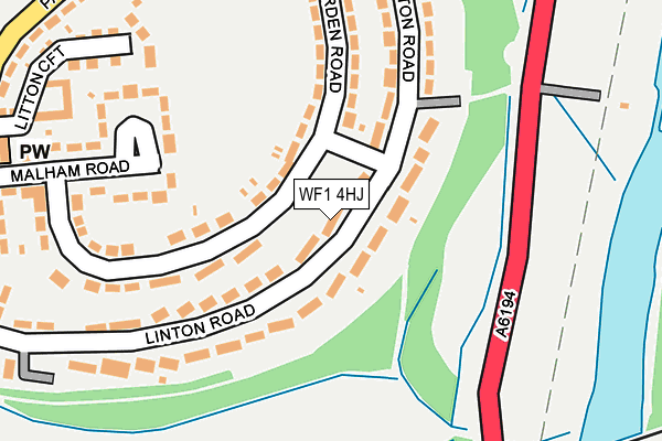 WF1 4HJ map - OS OpenMap – Local (Ordnance Survey)