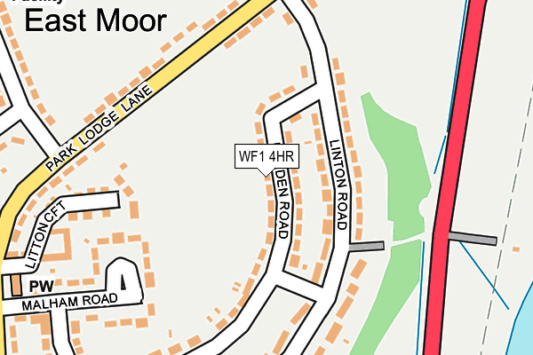WF1 4HR map - OS OpenMap – Local (Ordnance Survey)
