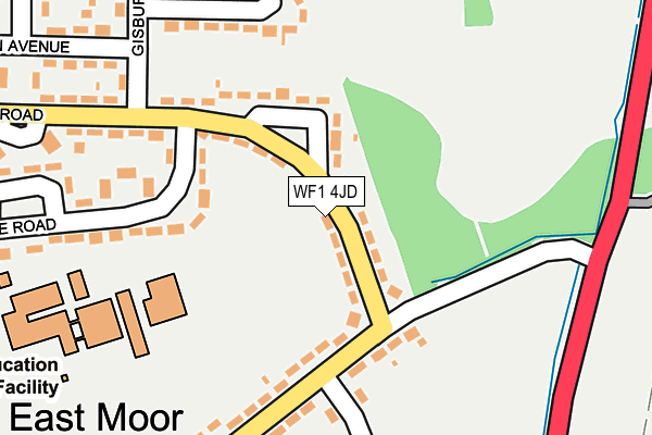 WF1 4JD map - OS OpenMap – Local (Ordnance Survey)