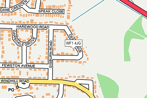 WF1 4JG map - OS OpenMap – Local (Ordnance Survey)