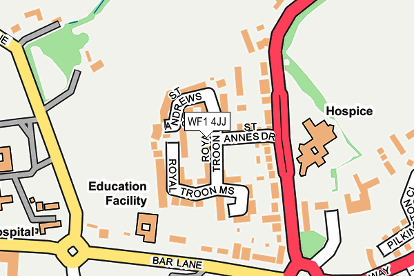 WF1 4JJ map - OS OpenMap – Local (Ordnance Survey)