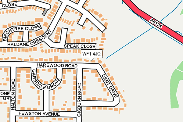 WF1 4JQ map - OS OpenMap – Local (Ordnance Survey)