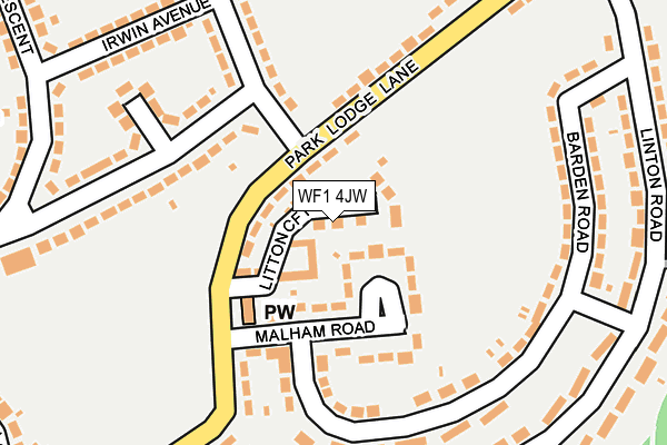 WF1 4JW map - OS OpenMap – Local (Ordnance Survey)