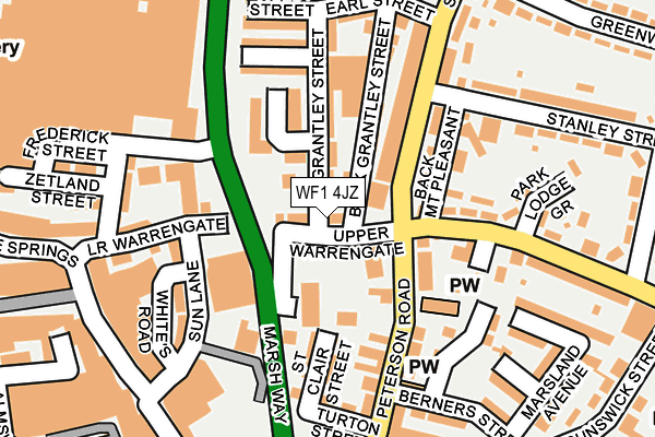 WF1 4JZ map - OS OpenMap – Local (Ordnance Survey)