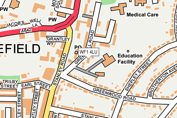 WF1 4LU map - OS OpenMap – Local (Ordnance Survey)