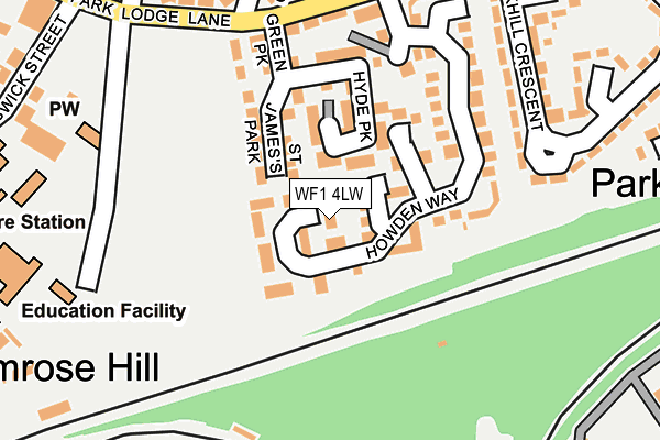 WF1 4LW map - OS OpenMap – Local (Ordnance Survey)