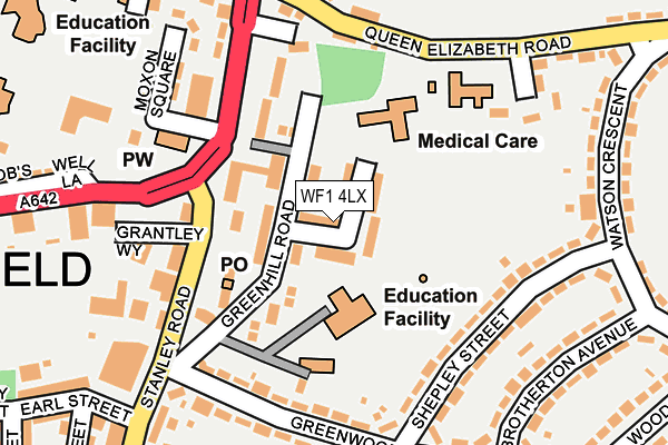WF1 4LX map - OS OpenMap – Local (Ordnance Survey)