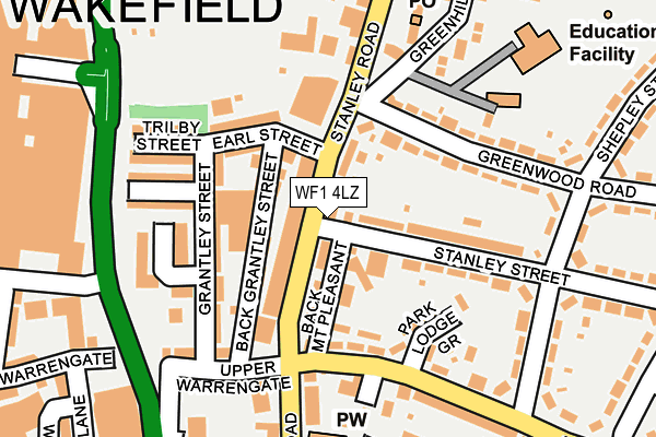 WF1 4LZ map - OS OpenMap – Local (Ordnance Survey)