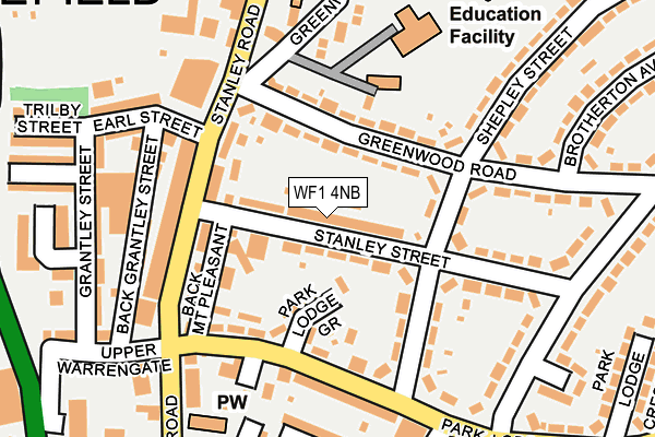 WF1 4NB map - OS OpenMap – Local (Ordnance Survey)